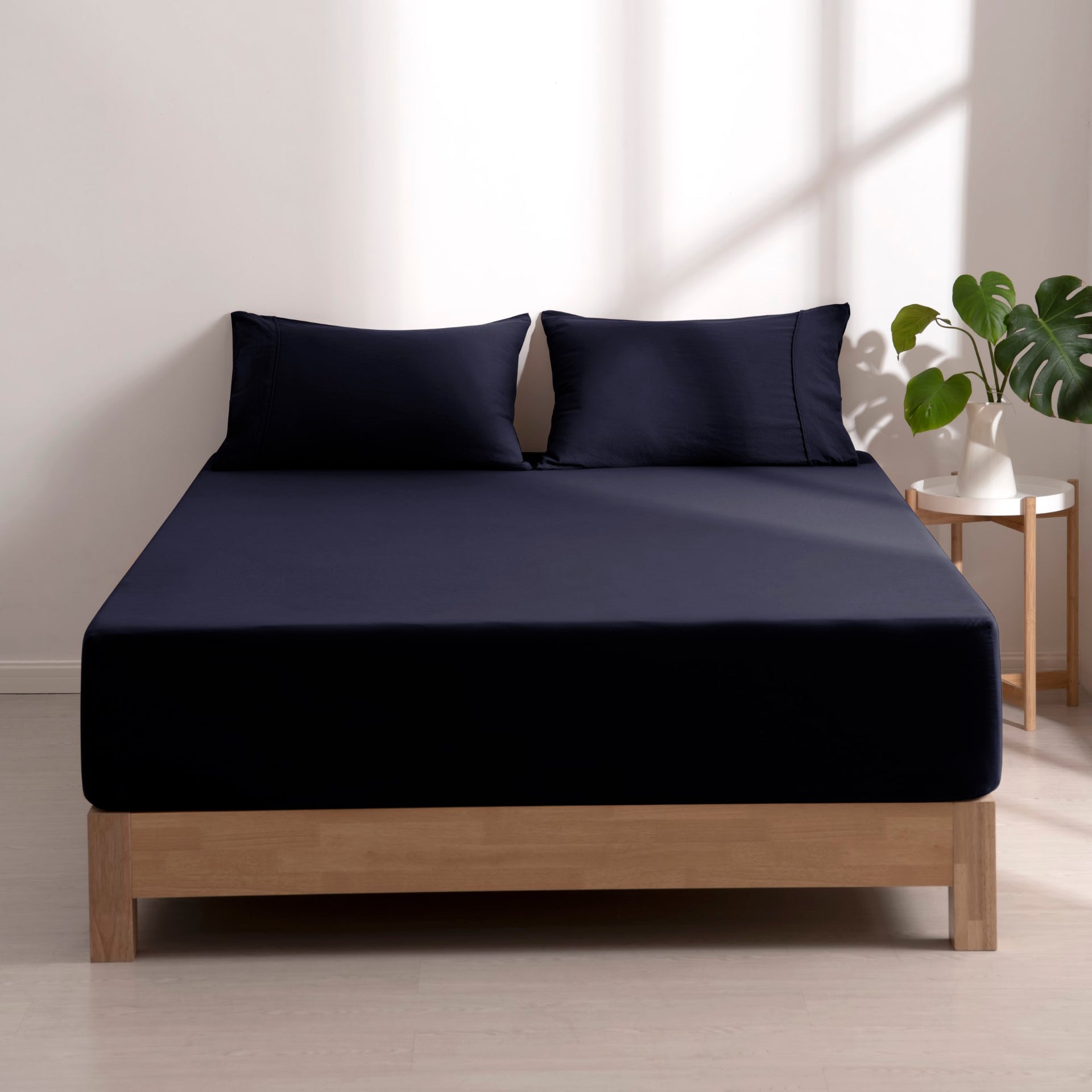 Dreamaker Fine Washed Microfibre Combo Fitted Sheet Set Navy