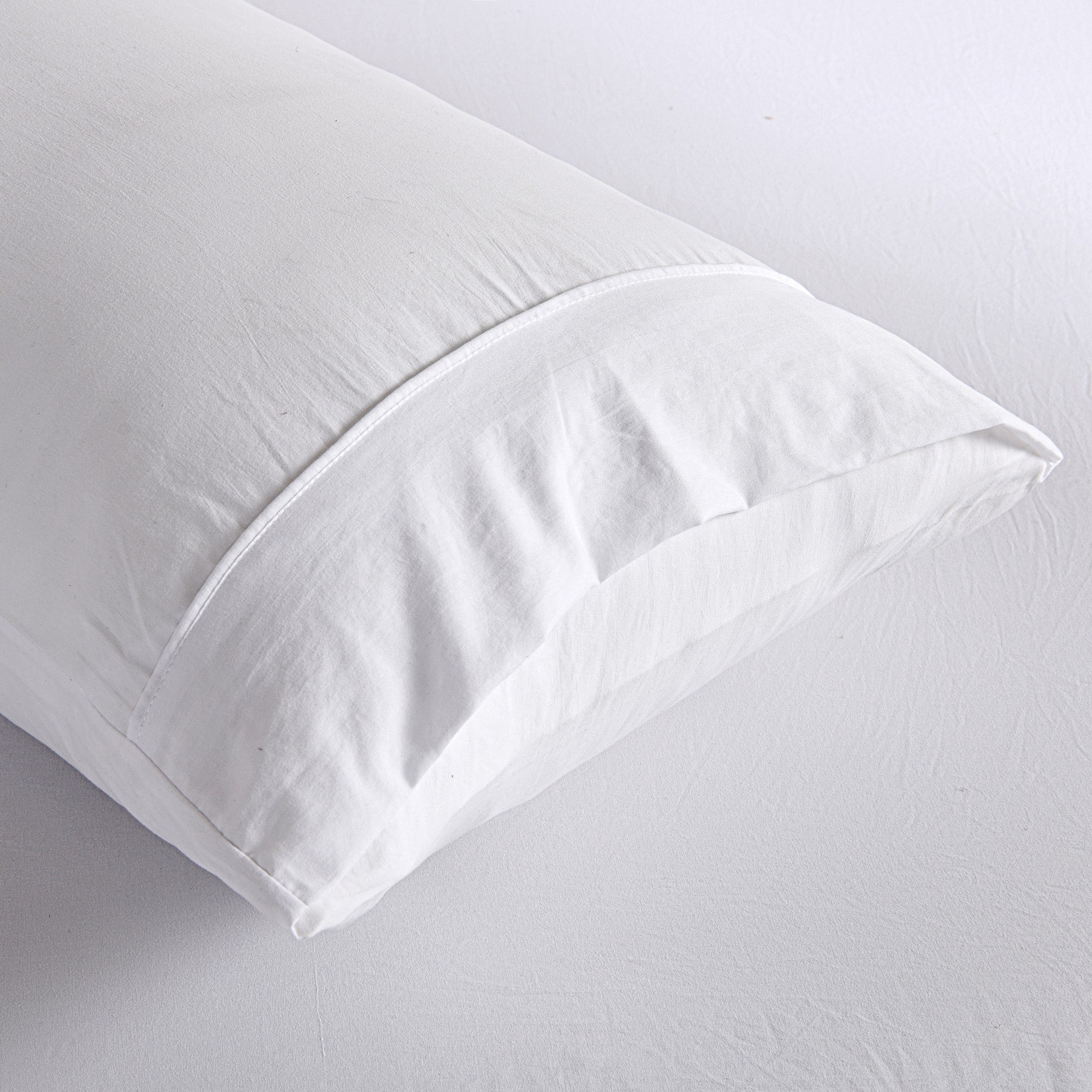 Dreamaker Fine Washed Microfibre  Pillowcase Twin Pack  White
