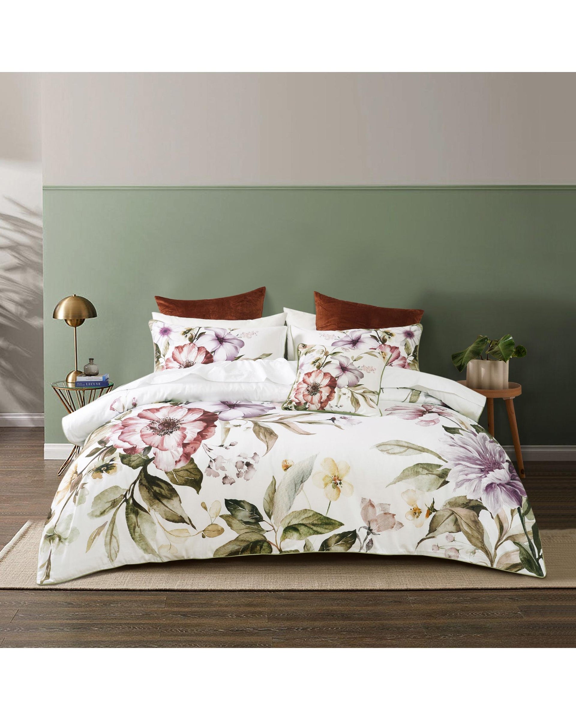 Bianca Bedding Minette White Cotton Sateen Quilt Cover Set Bianca Bedding