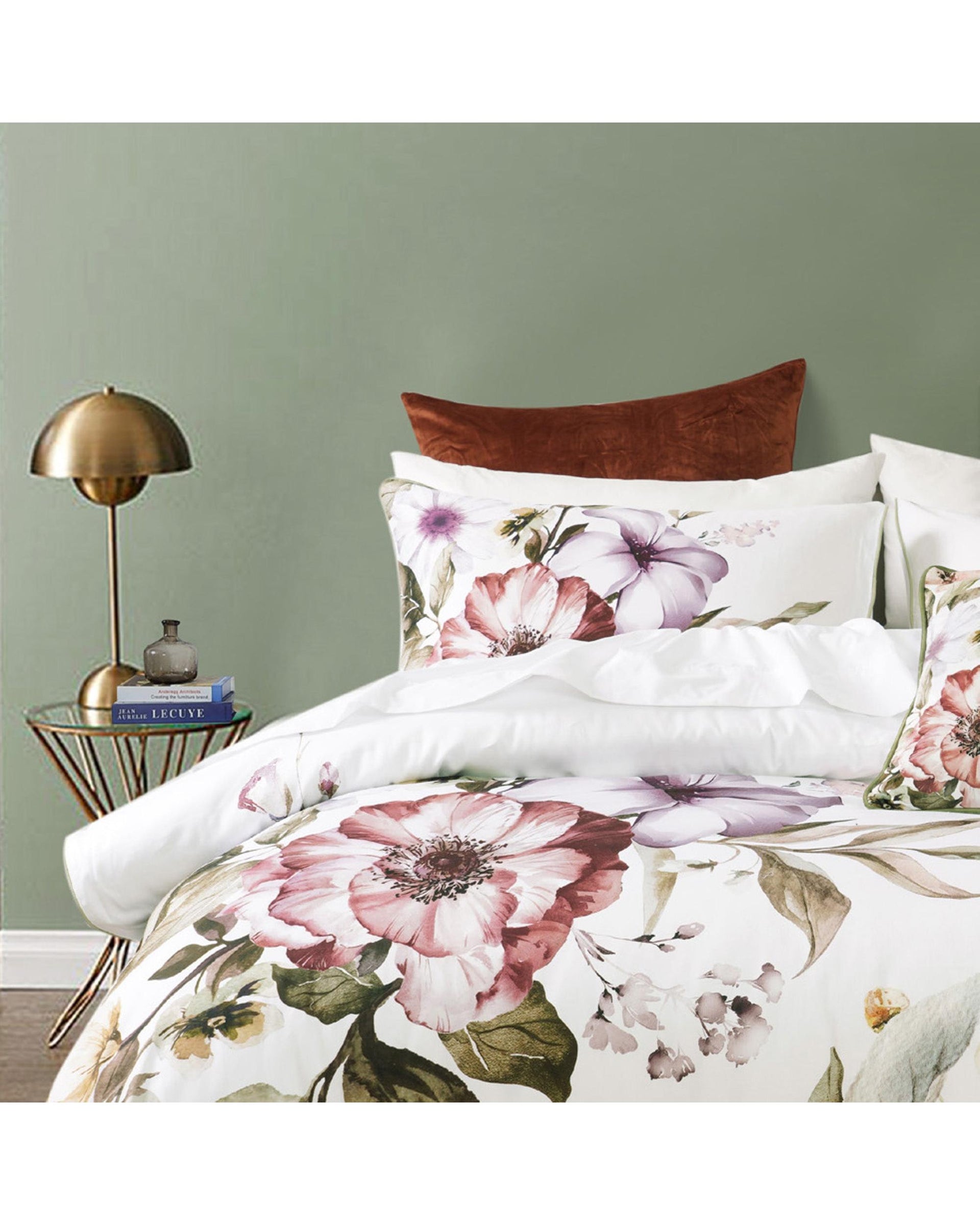 Bianca Bedding Minette White Cotton Sateen Quilt Cover Set Bianca Bedding