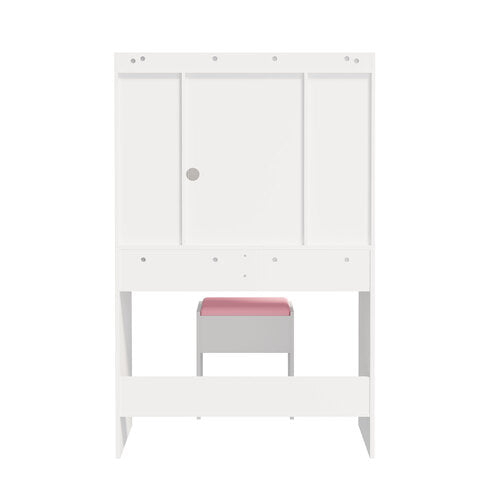 Oikiture Dressing Table Set Touch Control LED Mirror Charging White