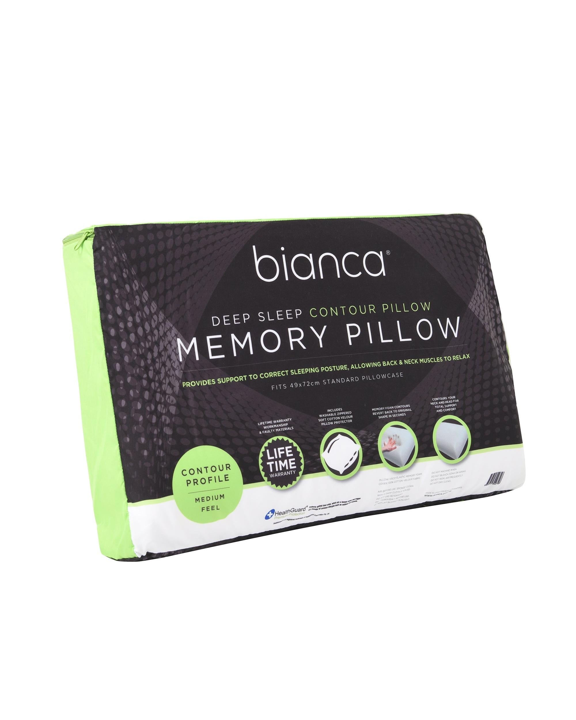 Bianca Bedding DEEP SLEEP CONTOUR PROFILE MEMORY FOAM PILLOW Bianca Bedding