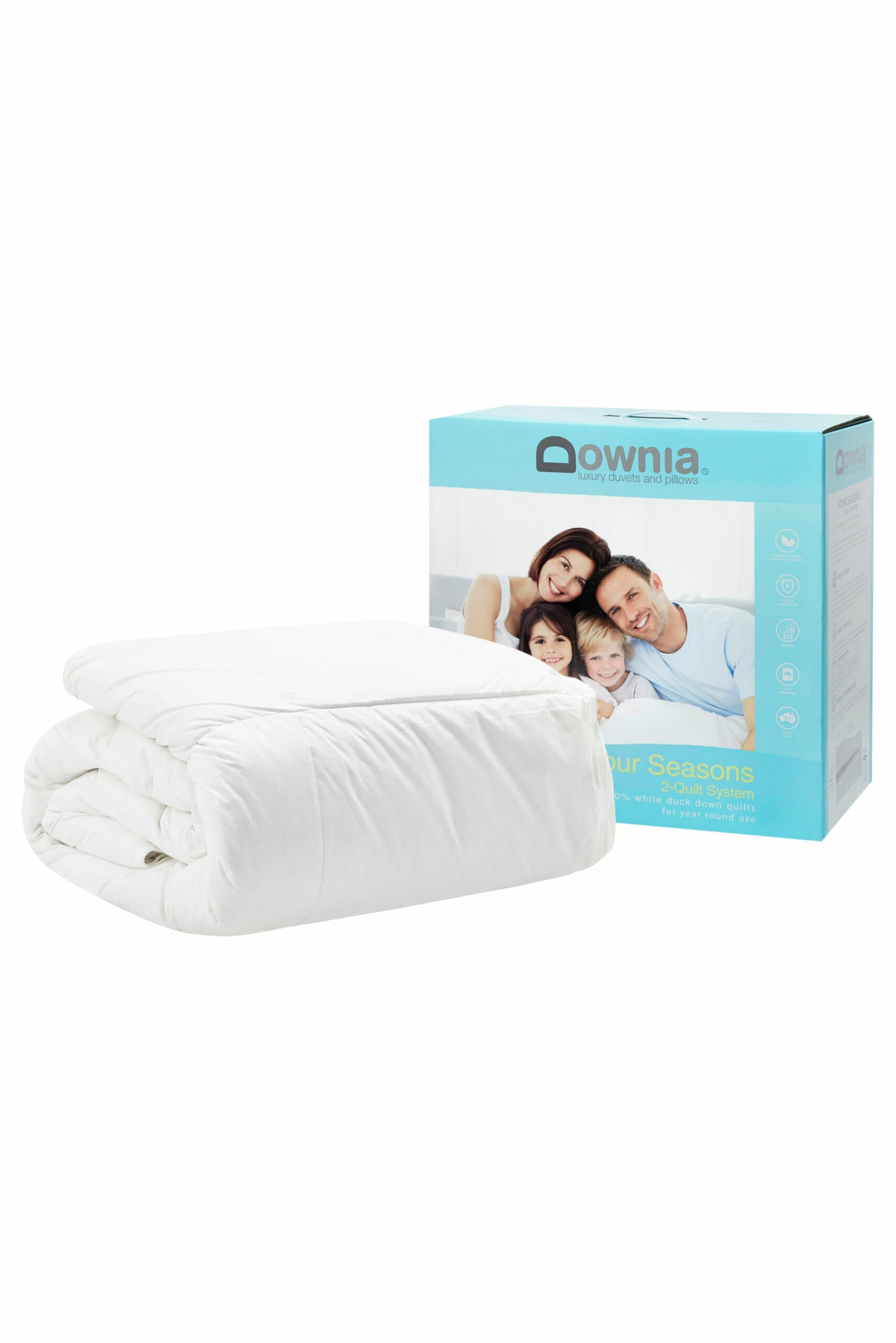 Downia Four Seasons White Duck Down - 2 Quilt System Downia