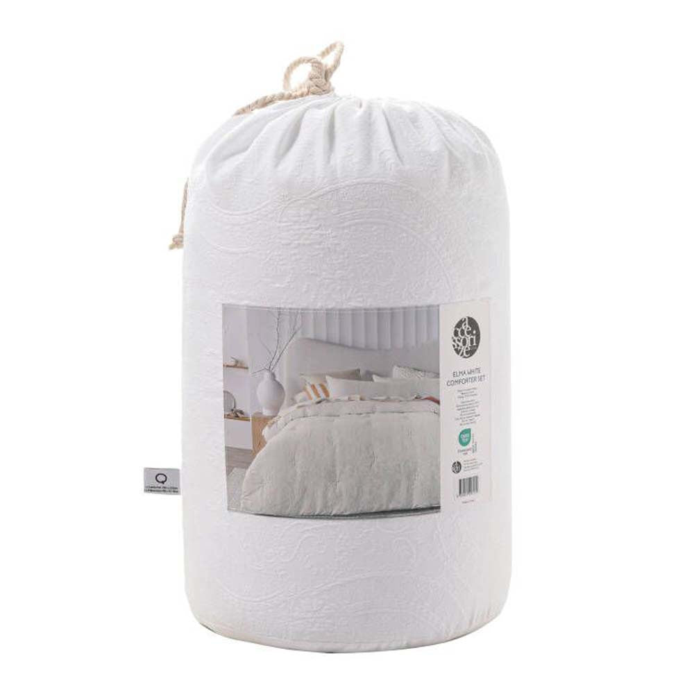 Accessorize Elma White Jacquard 3 Piece Comforter Set Accessorize