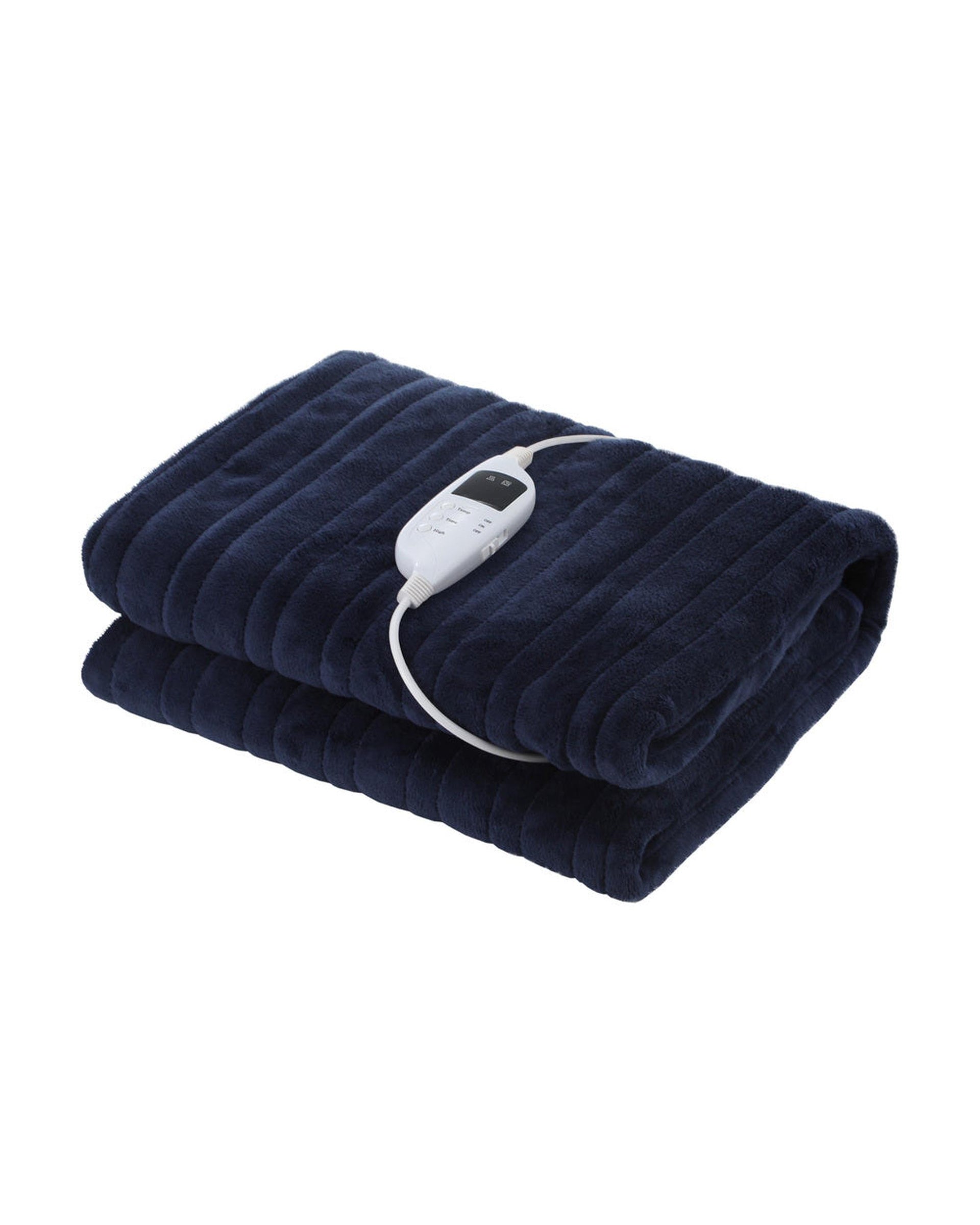 Washable Electric Heated Throw Rug Flannel Blue Bedra