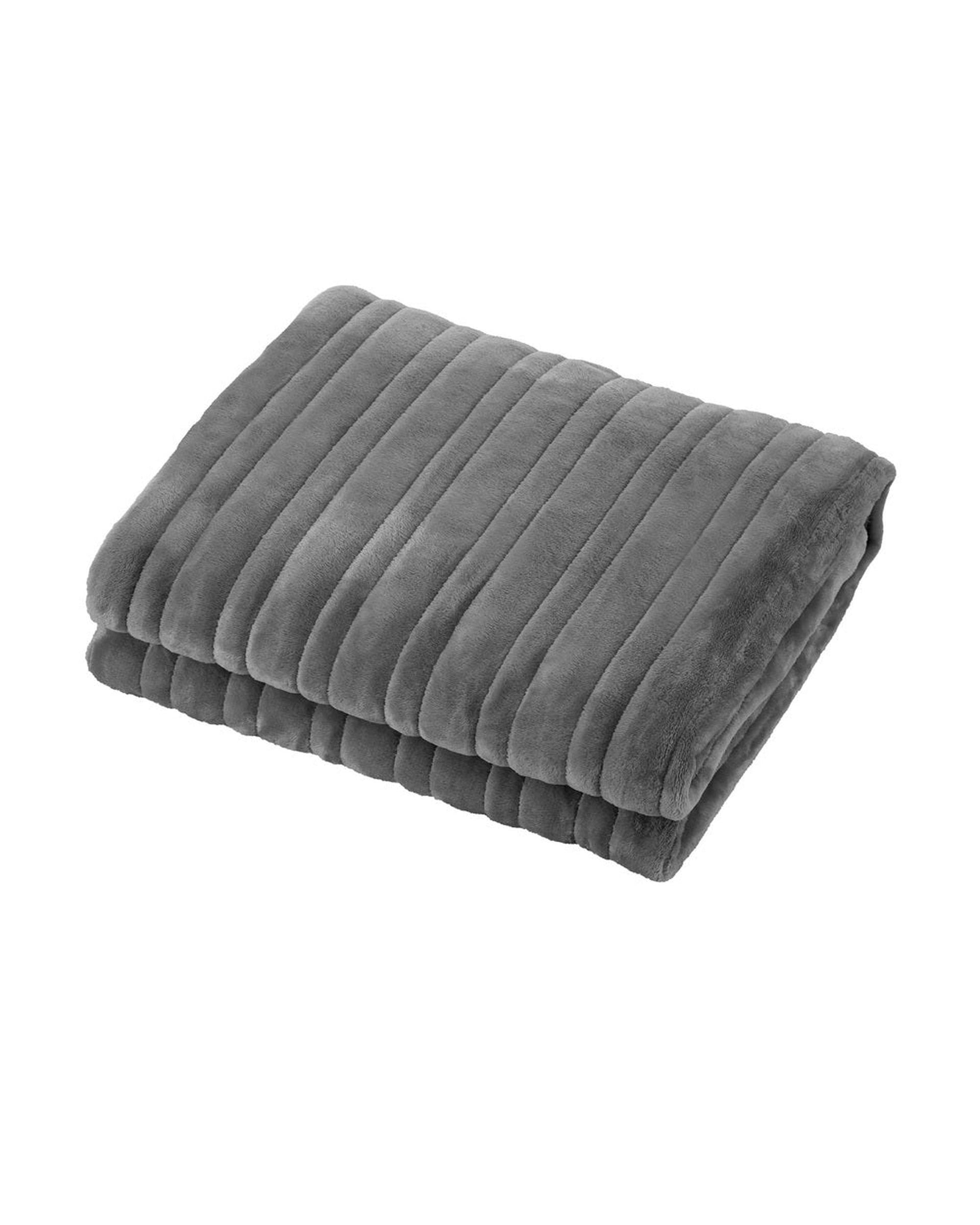 Electric Heated Throw Rug Washable Silver Bedra