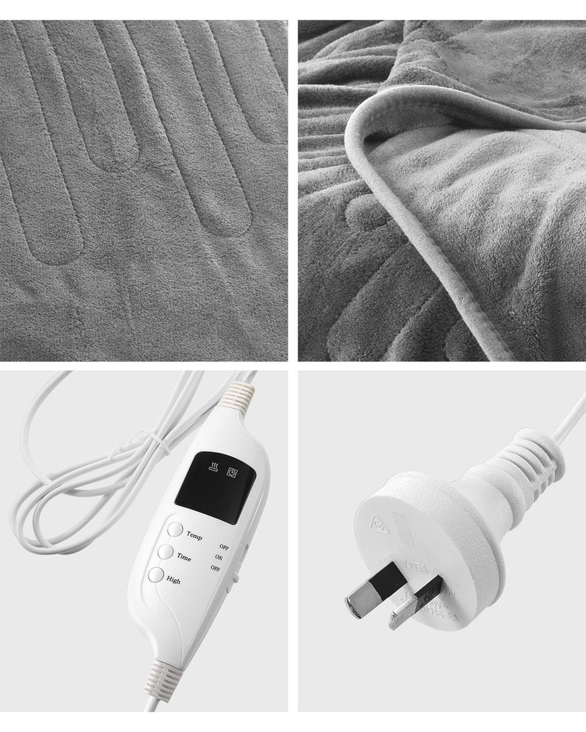 Electric Heated Throw Rug Washable Silver Bedra