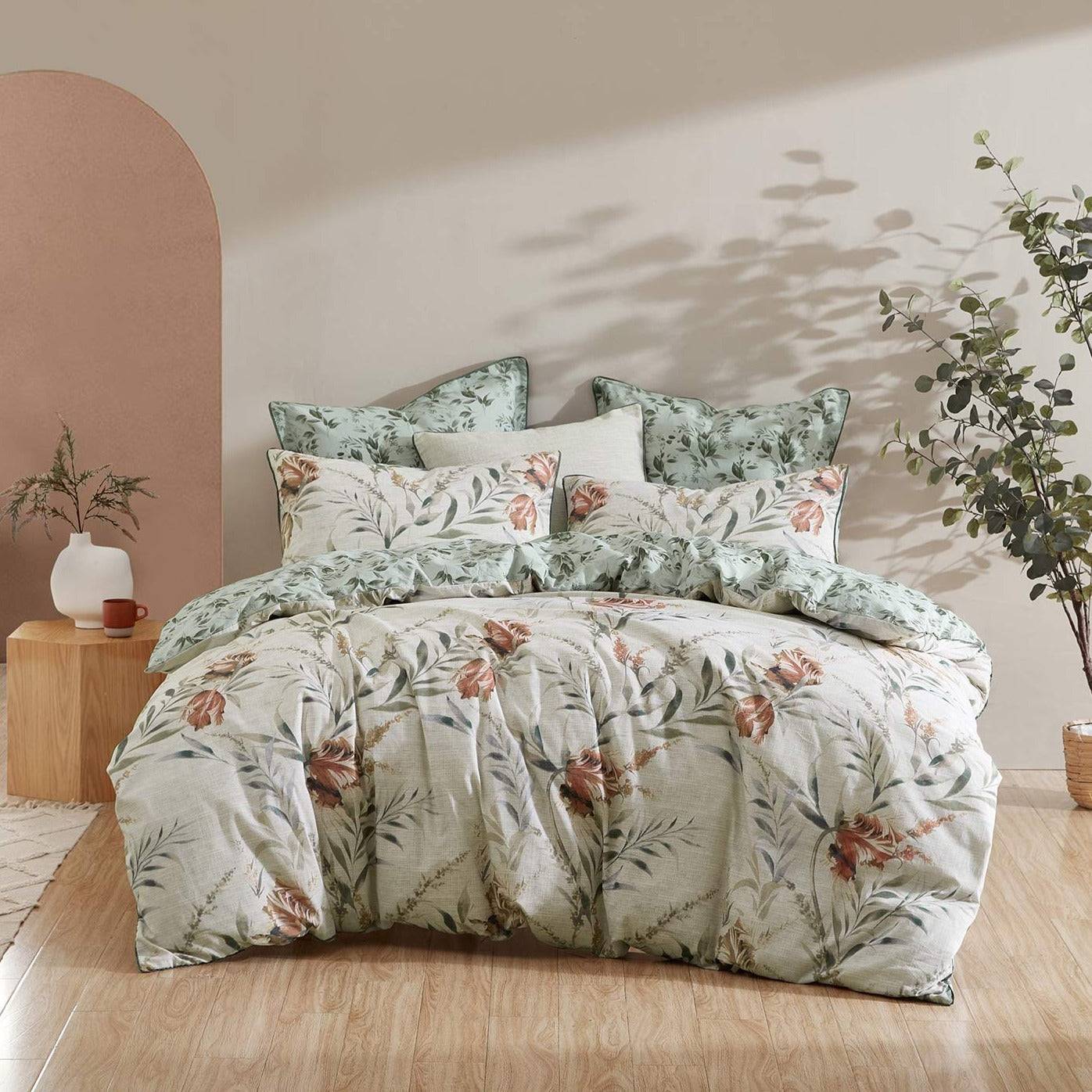 Logan & Mason ELISE SAGE QUILT COVER SET Logan & Mason