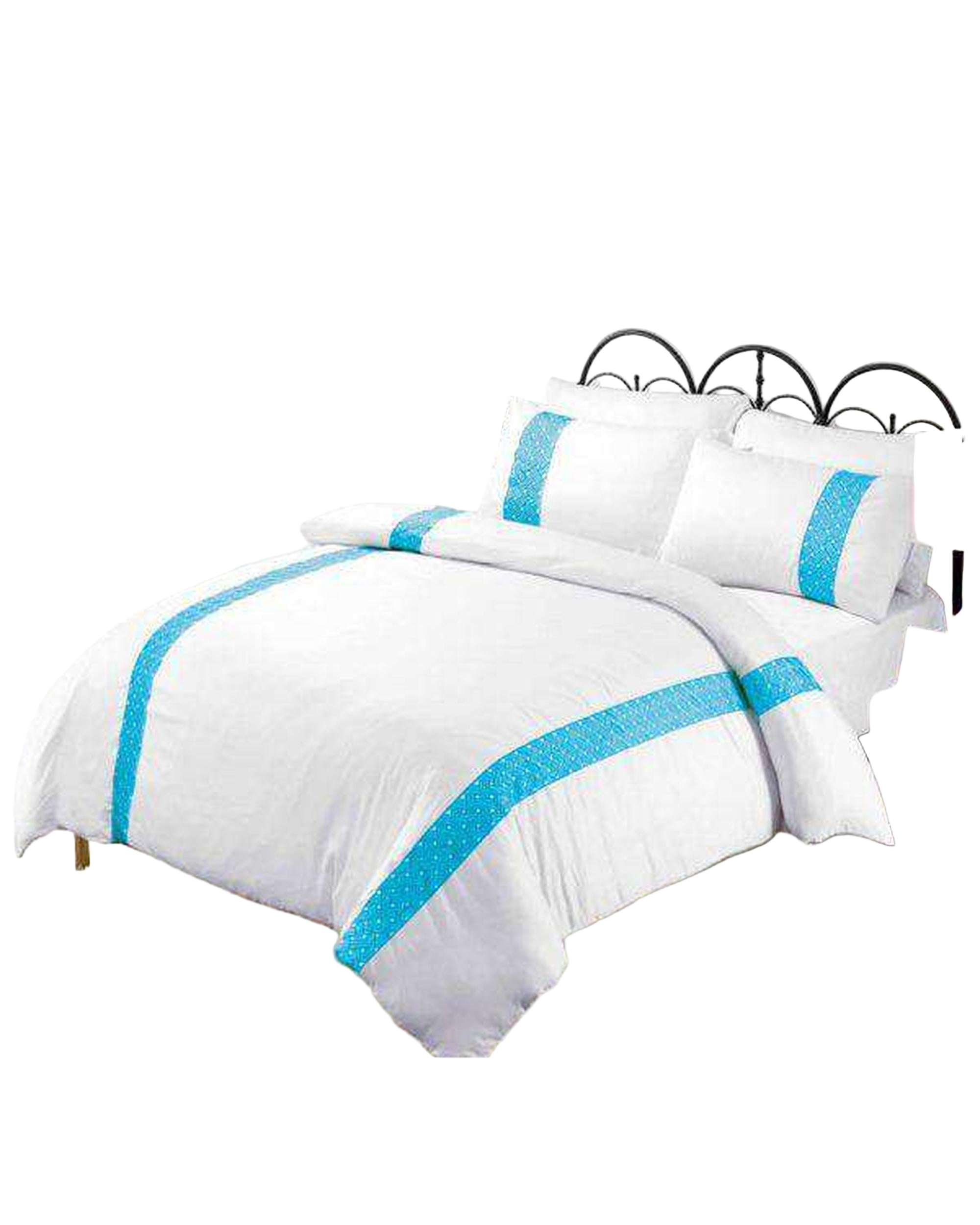 Amsons Emilia Turquoise Embroidery Quilt Cover Set Amsons