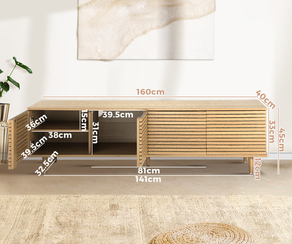 TV Stand Cabinet Entertainment Unit Unique Door 160CM Oikiture