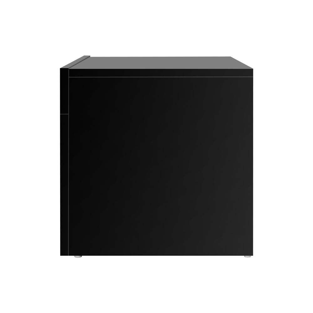 TV Stand Cabinet Entertainment Unit RGB LED Gloss 130cm Black Oikiture