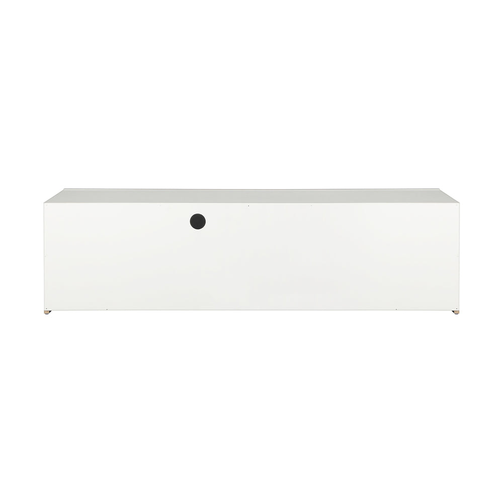 TV Stand Cabinet Entertainment Unit RGB LED Gloss 130cm White Oikiture