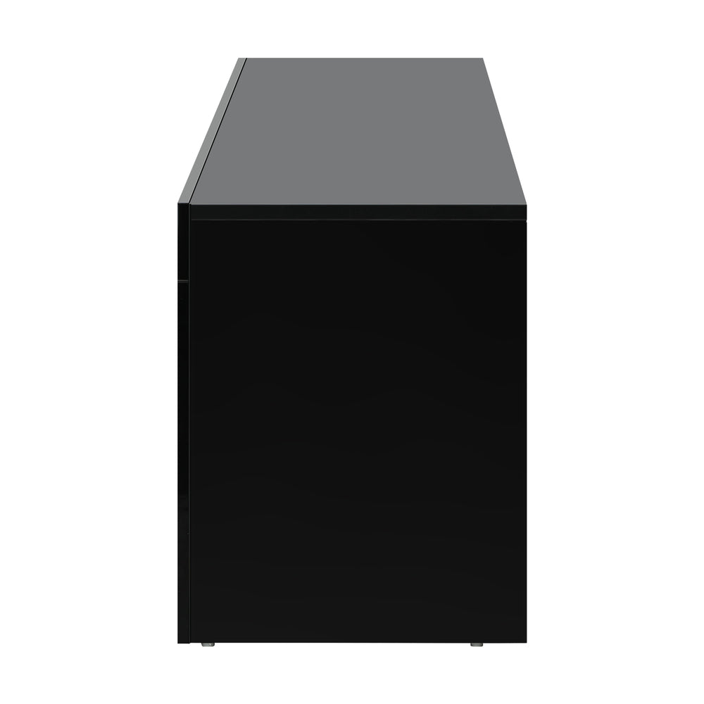 Entertainment Unit TV Stand Cabinet LED RGB Gloss Black 180CM
