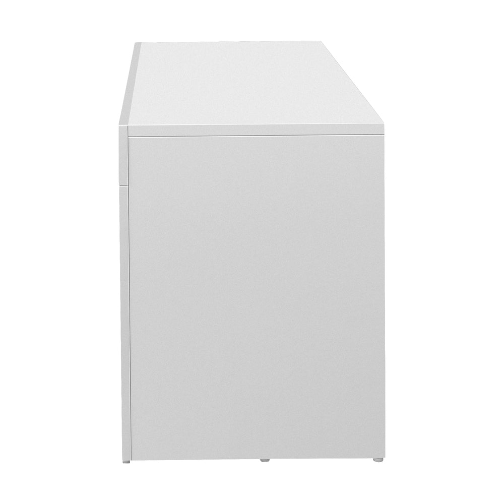 Entertainment Unit TV Stand Cabinet LED RGB Gloss White 180CM