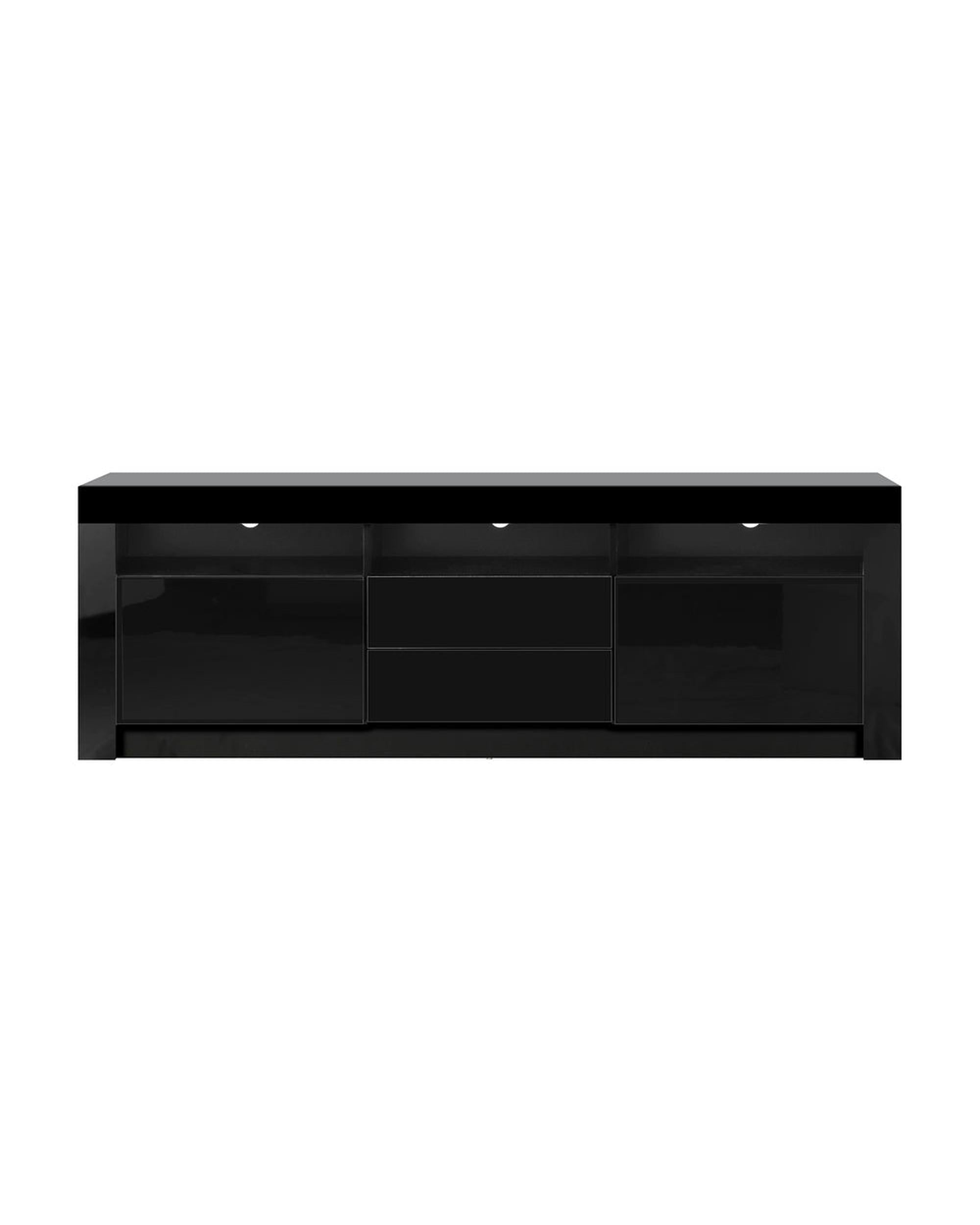 TV Stand Cabinet Entertainment Unit RGB LED Gloss Black 180CM Oikiture