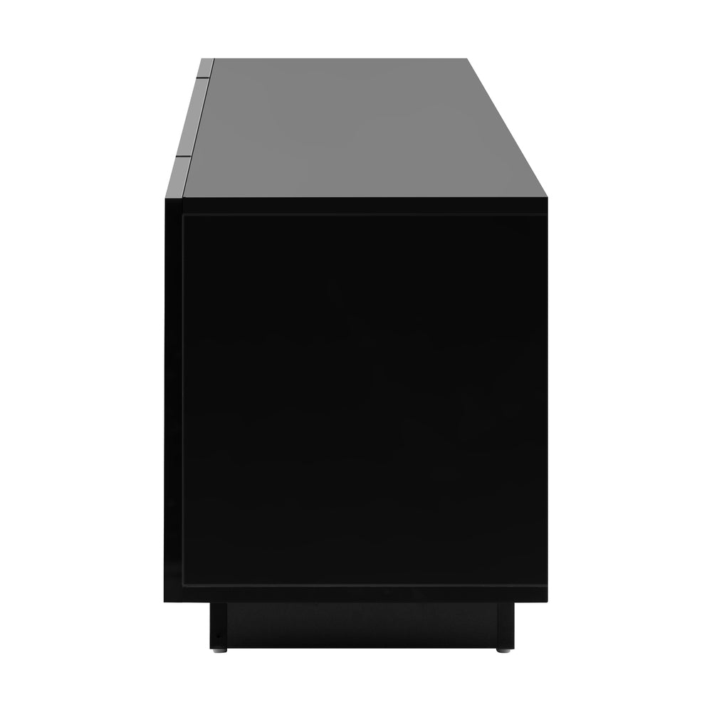 Entertainment Unit TV Stand Cabinet Gloss RGB LED Black 180CM