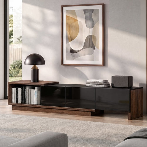 Oikiture 160-211cm Extendable TV Cabinet Entertainment Unit 3 Drawers