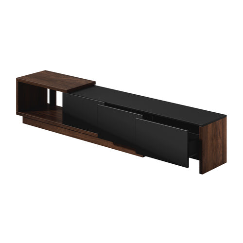 Oikiture 160-211cm Extendable TV Cabinet Entertainment Unit 3 Drawers