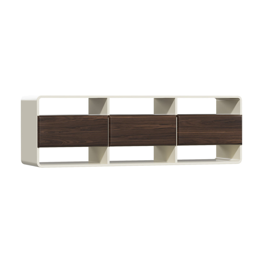 TV Cabinet Entertainment Unit Stand 3 Drawers 6 Open Shelves 140cm