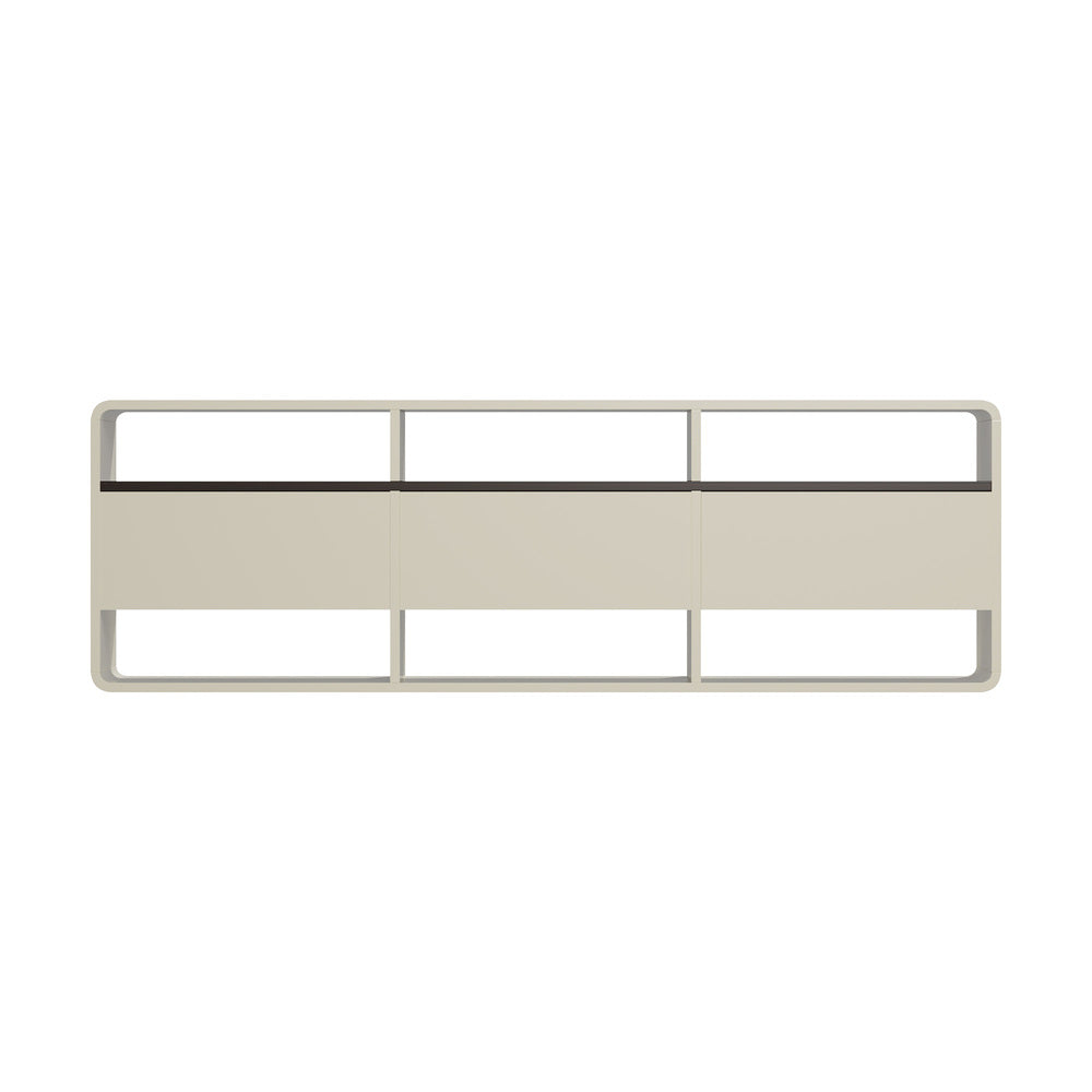 TV Cabinet Entertainment Unit Stand 3 Drawers 6 Open Shelves 140cm