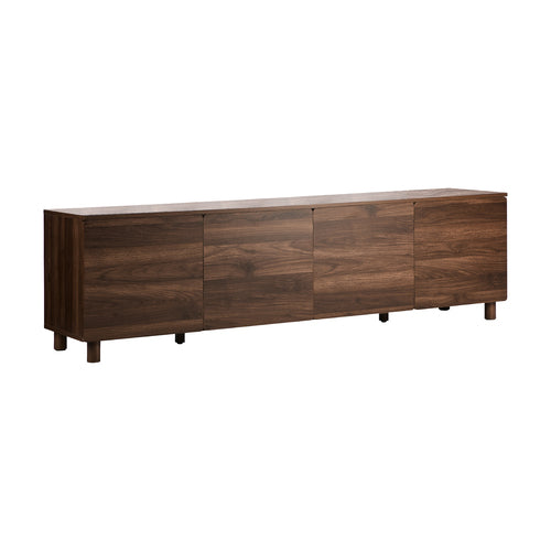 Oikiture 180cm TV Cabinet 4 Door Entertainment Unit Walnut