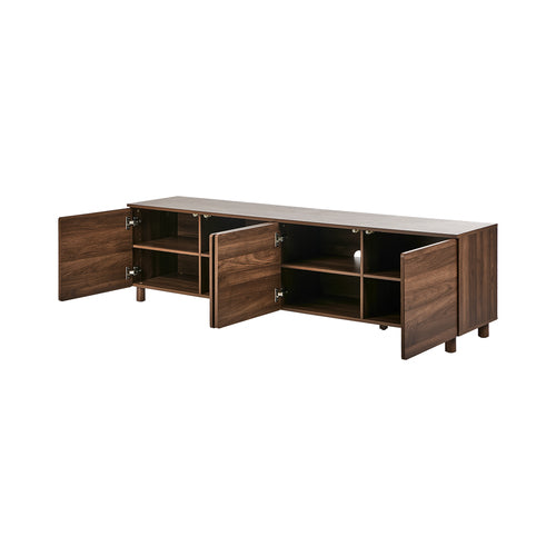 Oikiture 180cm TV Cabinet 4 Door Entertainment Unit Walnut