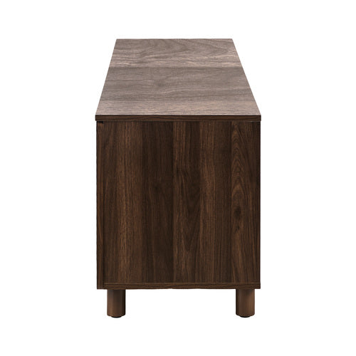 Oikiture 180cm TV Cabinet 4 Door Entertainment Unit Walnut