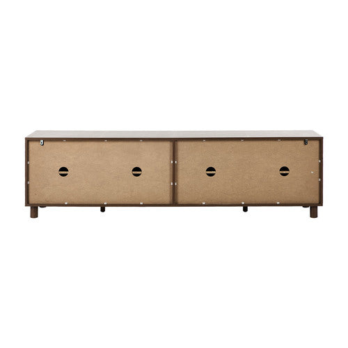 Oikiture 180cm TV Cabinet 4 Door Entertainment Unit Walnut