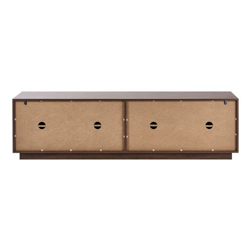 Oikiture TV Cabinet 180cm Entertainment Unit 4 Door Walnut
