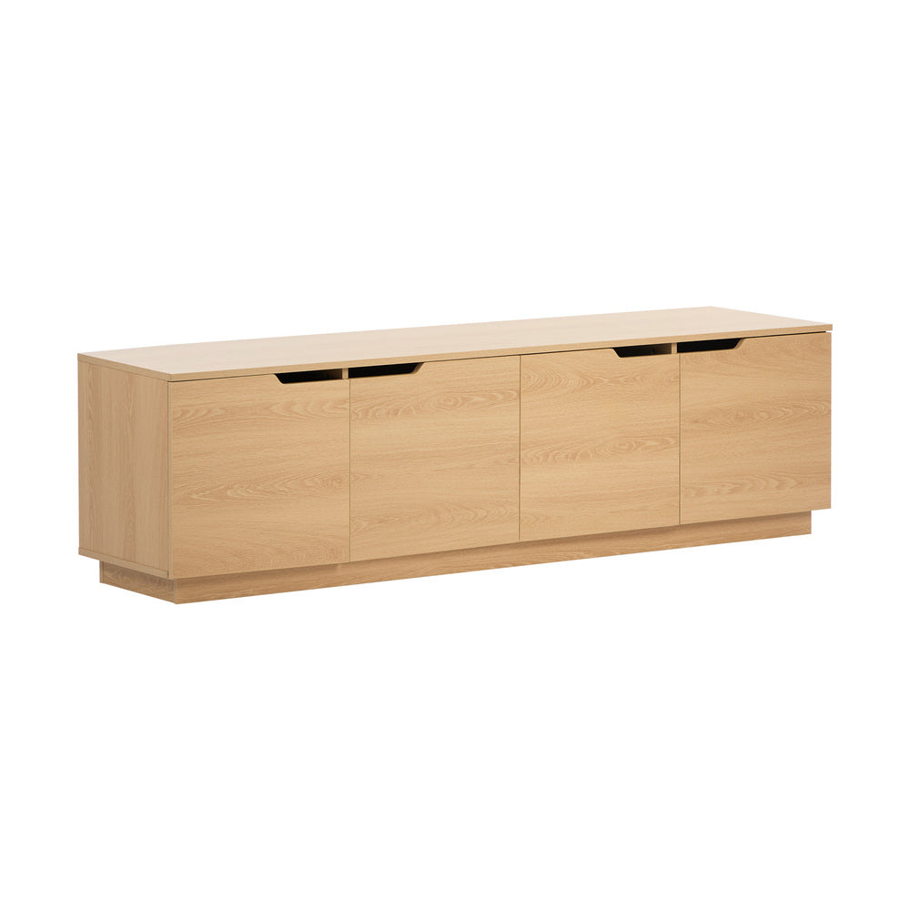 Oikiture TV Cabinet Entertainment Unit Wooden Storage Shelf 180cm