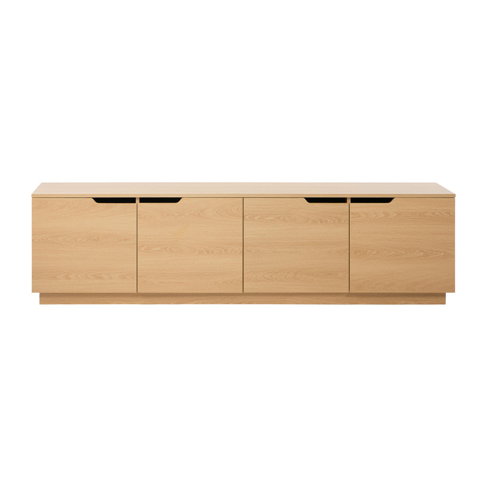 Oikiture TV Cabinet Entertainment Unit Wooden Storage Shelf 180cm