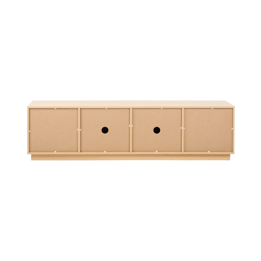 Oikiture TV Cabinet Entertainment Unit Wooden Storage Shelf 180cm