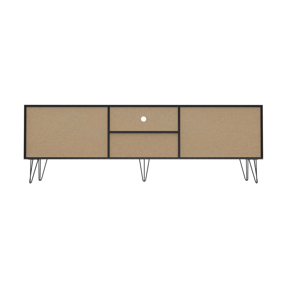 TV Stand Cabinet Entertainment Unit Sliding Door 180cm Black