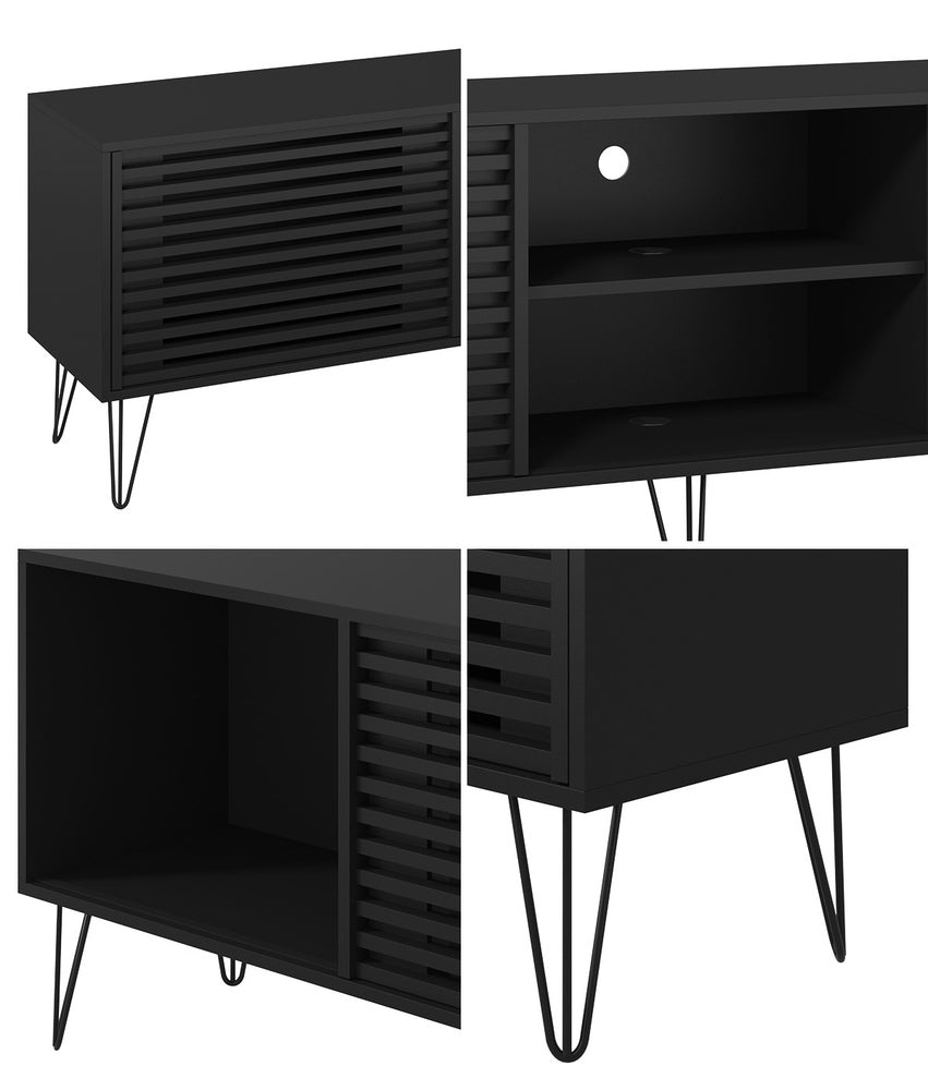 TV Stand Cabinet Entertainment Unit Sliding Door 180cm Black