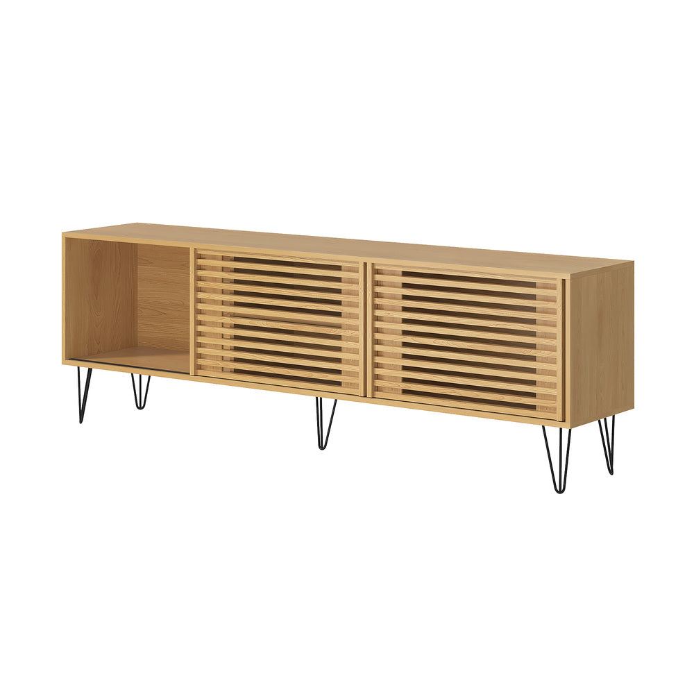 Entertainment Unit TV Stand with Sliding Door 180cm Natural