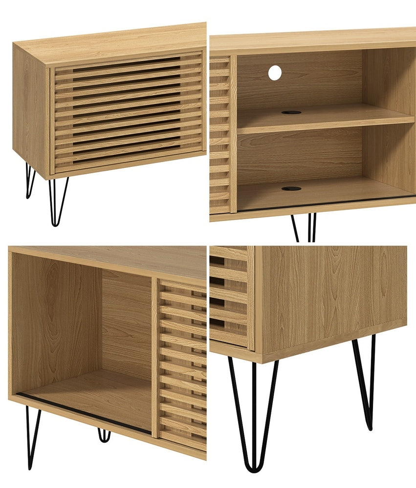Entertainment Unit TV Stand with Sliding Door 180cm Natural