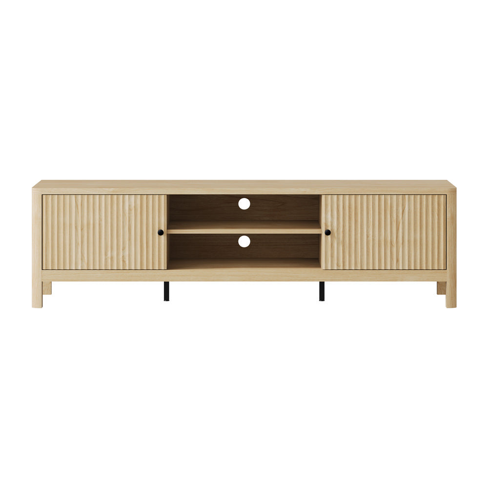 Oikiture TV Cabinet Entertainment Unit Stand 160cm Natural