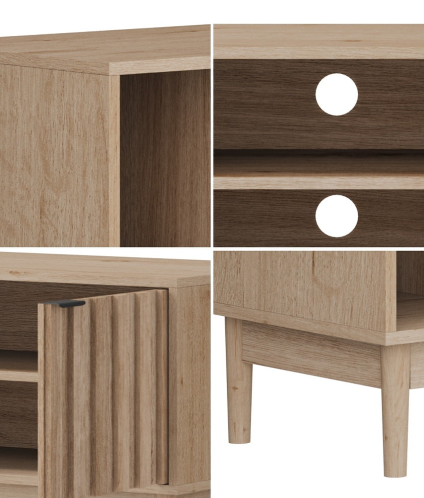 TV Cabinet Entertainment Unit Stand 160cm Natural Oikiture