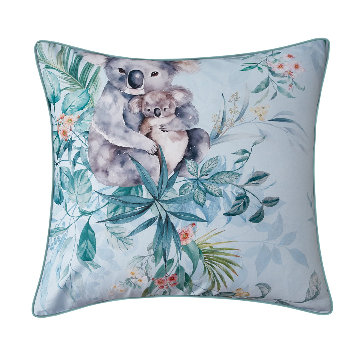 Bianca Bedding Eucalyptus Queen Blue Cotton Quilt Cover Set