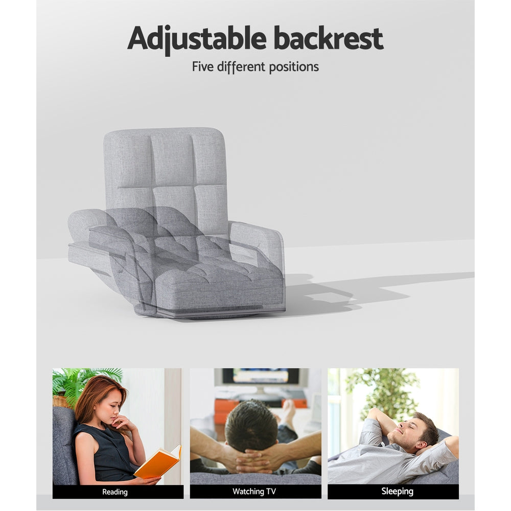 Floor Lounge Sofa Bed Swivel Grey Artiss