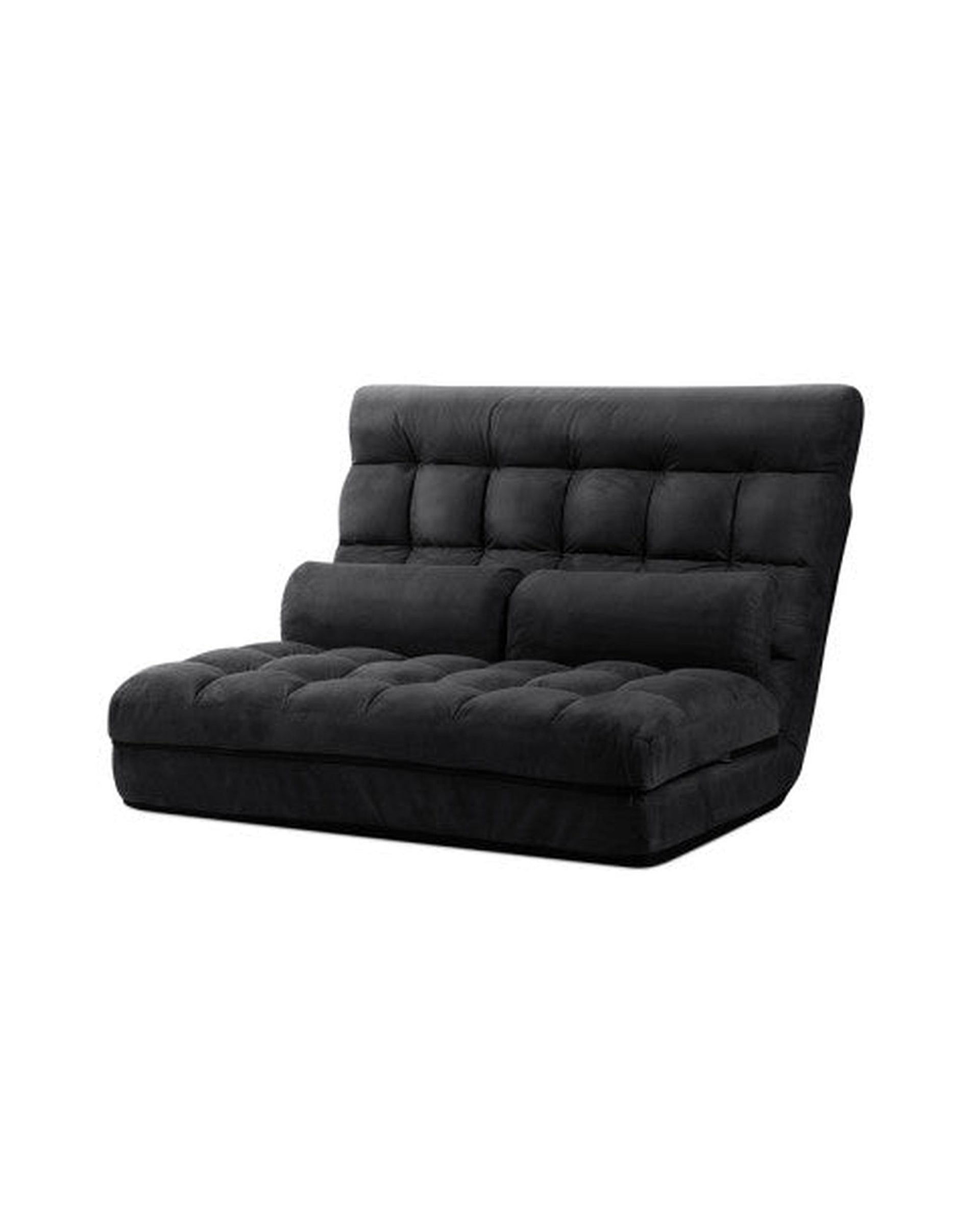 2-seater Adjustable Lounge Sofa - Charcoal Suede Artiss