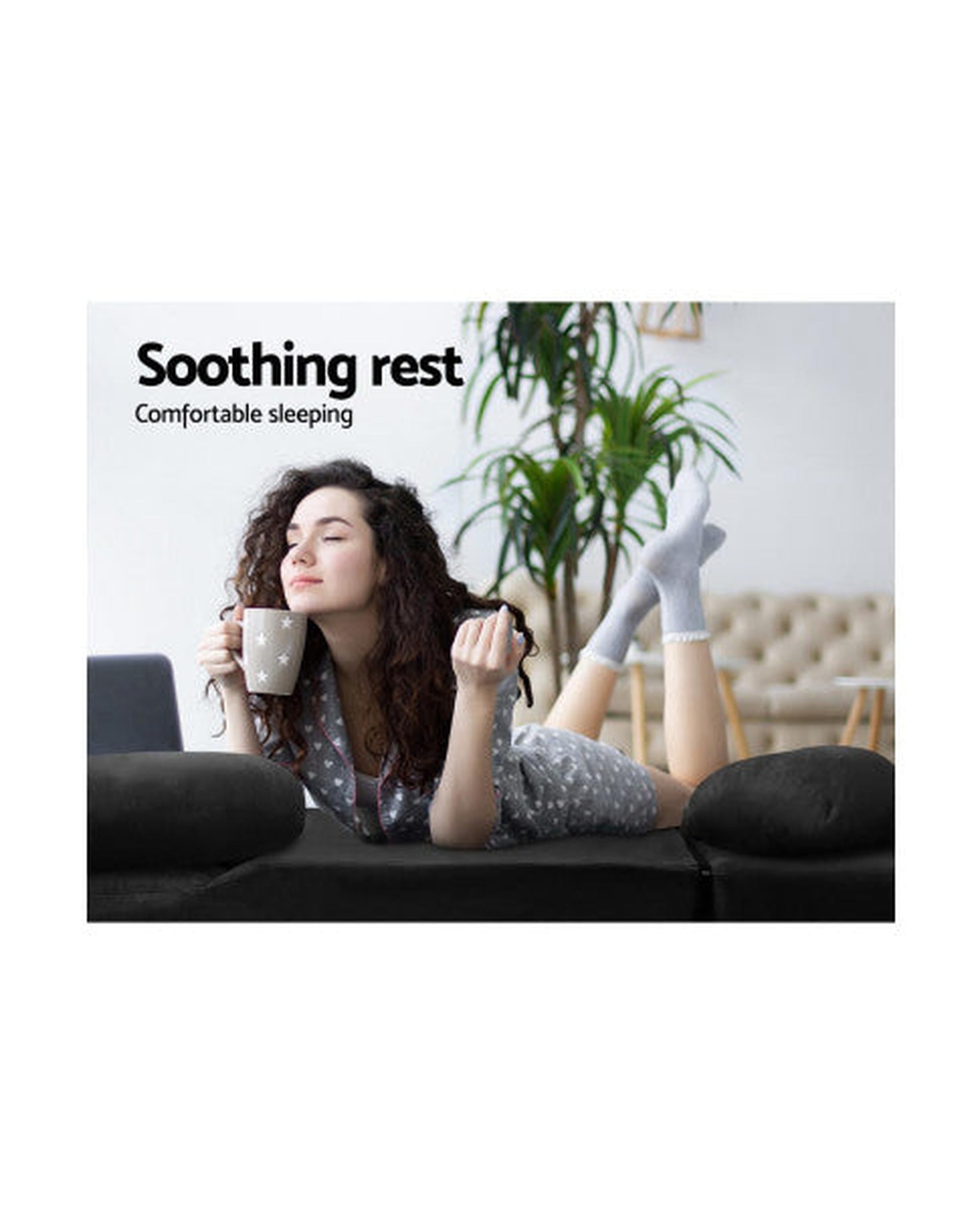 2-seater Adjustable Lounge Sofa - Charcoal Suede Artiss