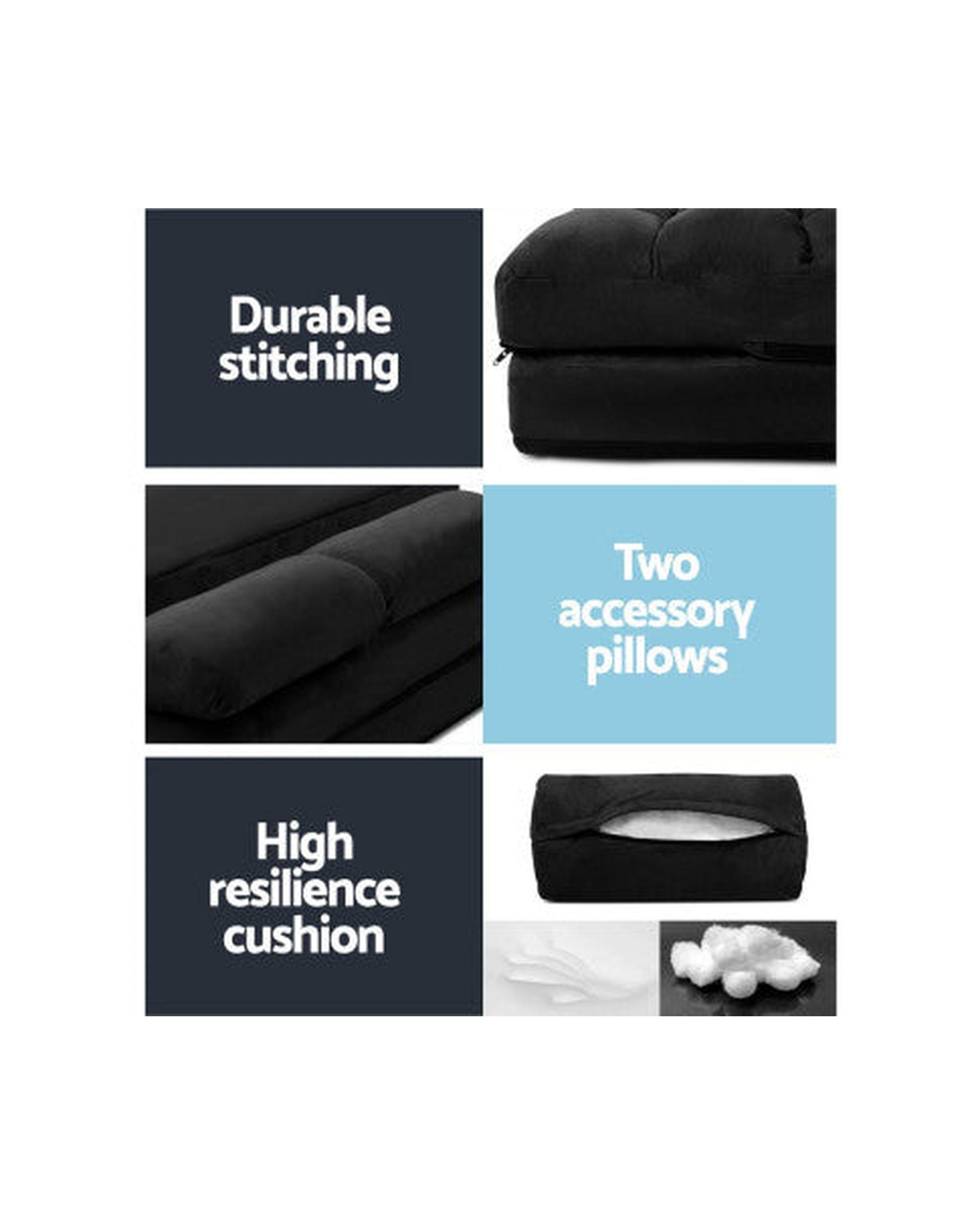 2-seater Adjustable Lounge Sofa - Charcoal Suede Artiss