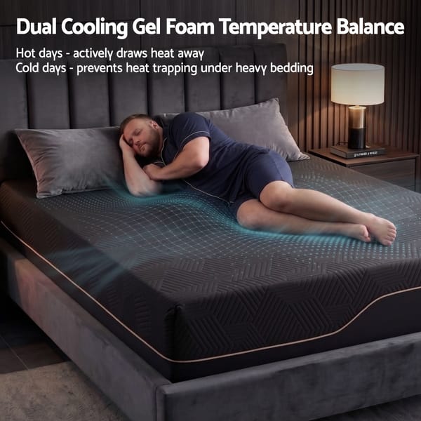 Cooling Memory Foam Mattress Medium Firm with Gel Comfort 30cm