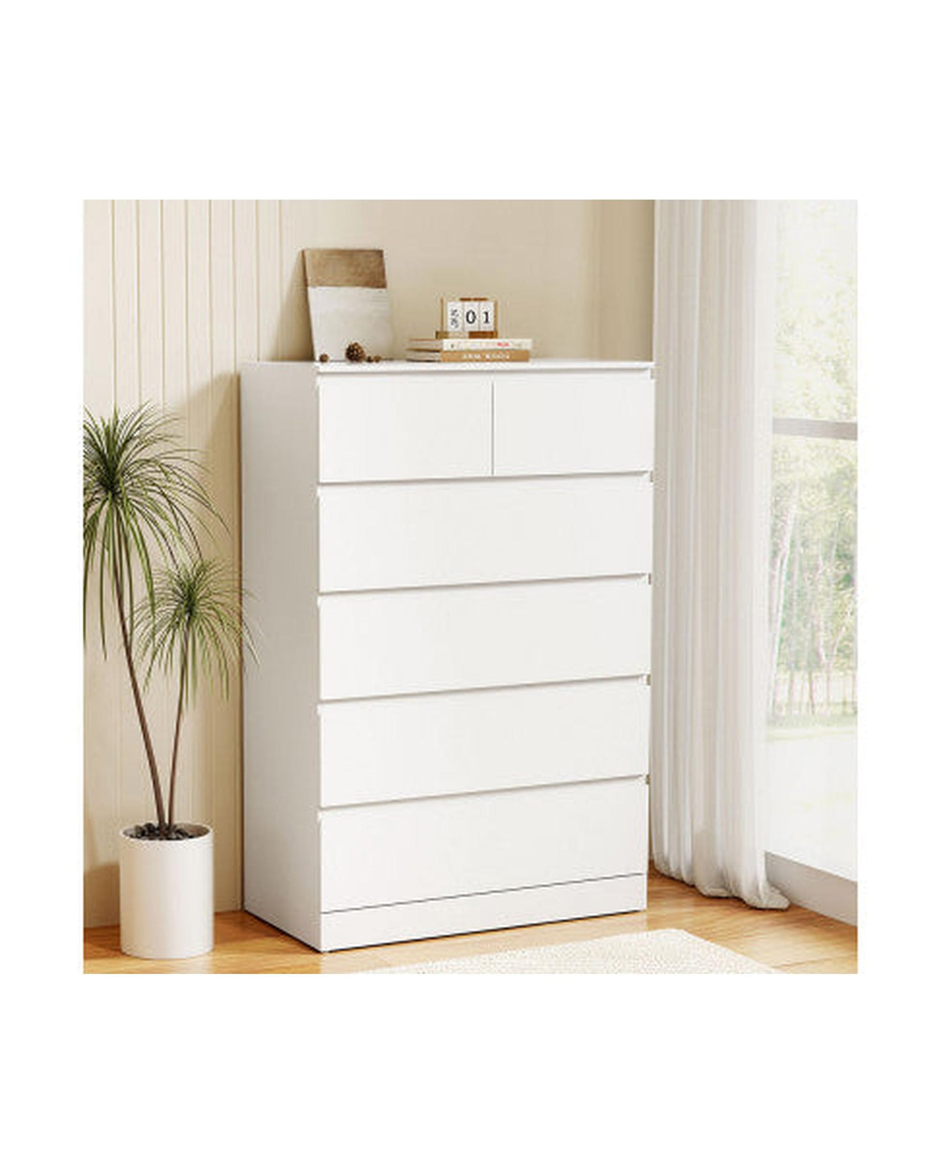 6 Chest of Drawers - PEPE White Artiss