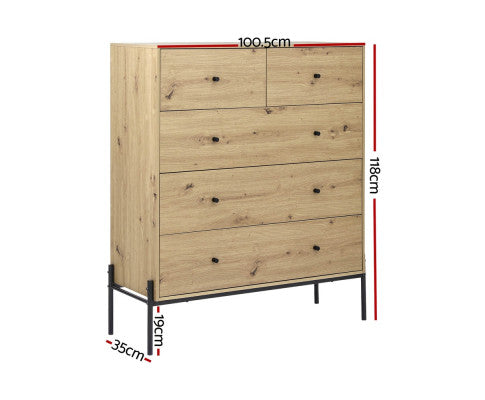5 Chest of Drawers - ARNO Pine Artiss