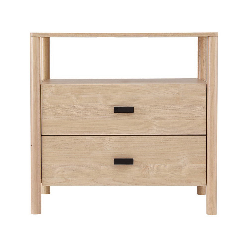 Artiss Bedside Table Nightstand 2 Drawers - Pine Big Bedding Australia