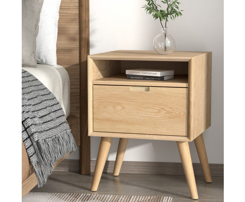 Bedside Table Drawers Side Table Shelf Storage Cabinet Nightstand GORR Artiss