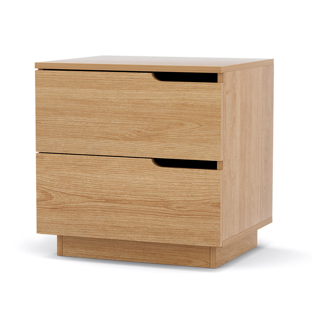 Artiss Bedside Table 2 Drawers Nightstand Pine Big Bedding Australia