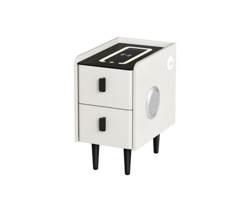 Smart Bedside Table with Wireless Charging - AIDA White Artiss